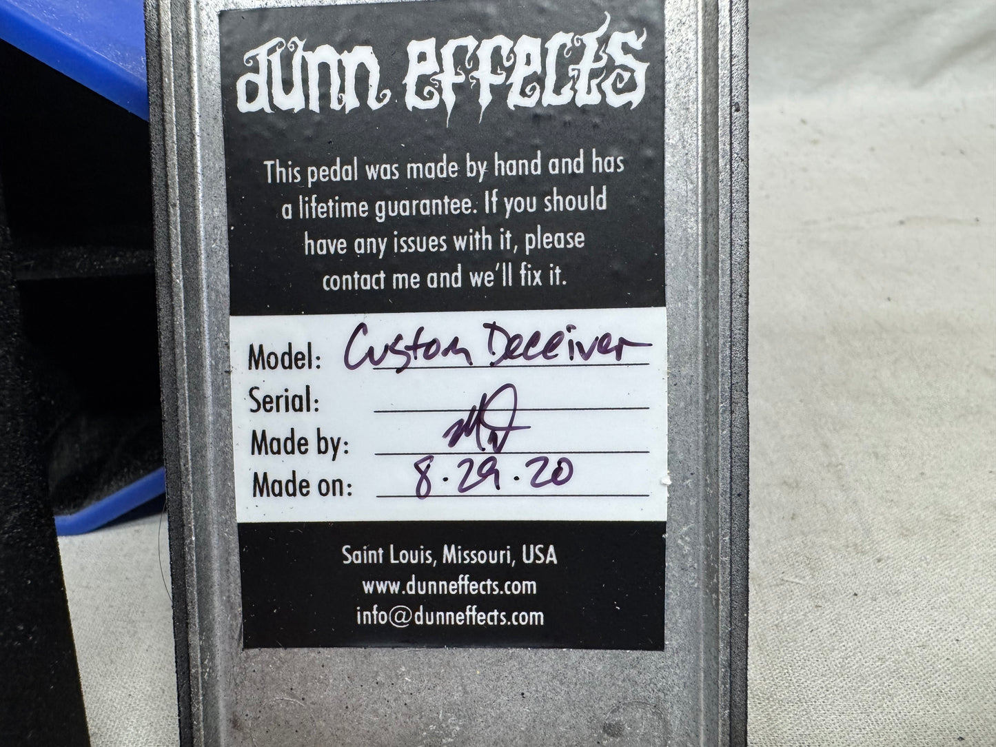 Dunn Effects Deceiver Custom Overdrive Pedal 2020