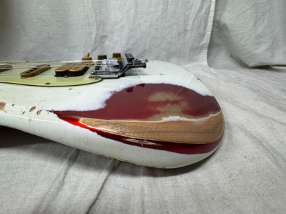 Fender USA Custom Shop Limited Edition White Lightning Stratocaster FR HSS 22 Guitar with COA + Case 2023 - Olympic White top / Candy Apple Red bottom / Rosewood fingerboard