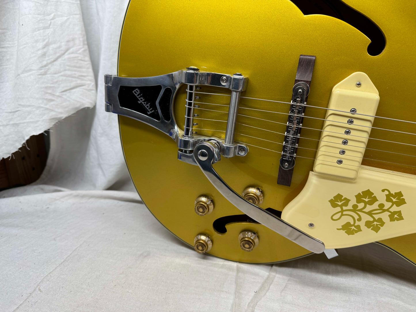 Epiphone ES-295 es295 Hollow Body Guitar with Case - MIK Made In Korea 2006 - Metallic Gold