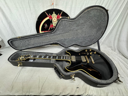 Yamaha Super Axe SA-2100 SA2100 Semi-Hollowbody Guitar with Epiphone Case - MIJ Made In Japan - Black