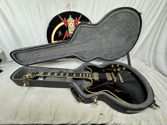 Yamaha Super Axe SA-2100 SA2100 Semi-Hollowbody Guitar with Epiphone Case - MIJ Made In Japan - Black