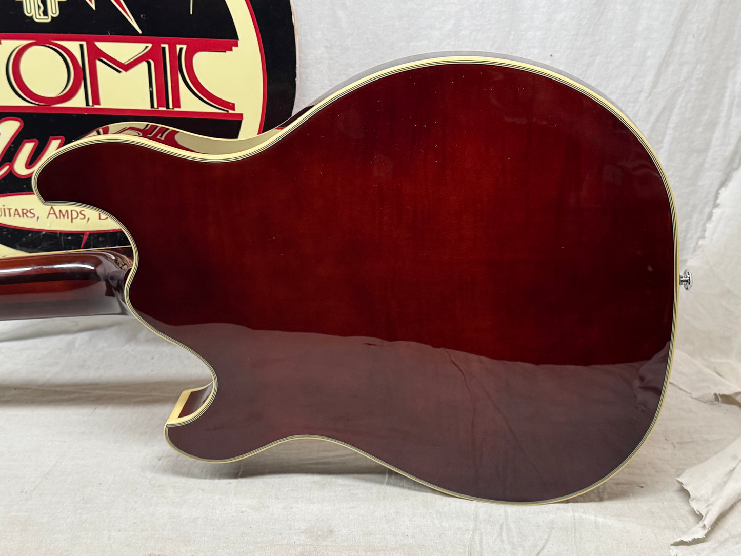 Eastwood Classic 6 TA PH Hollowbody Guitar with Case - Orange Flame