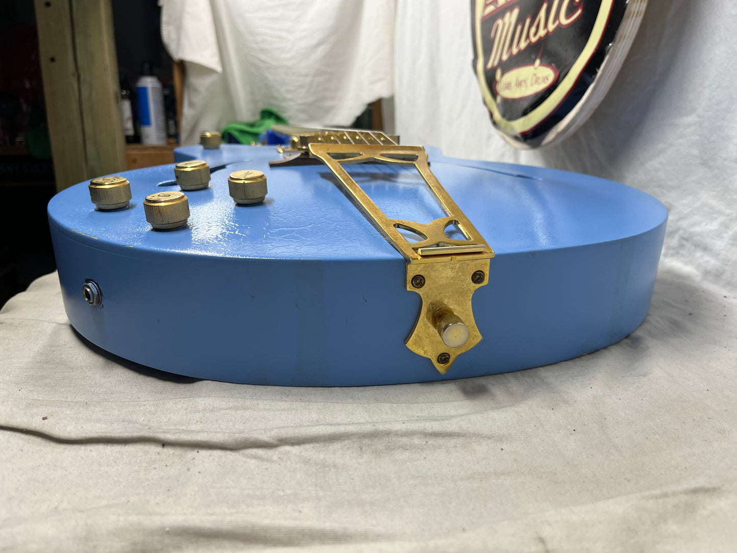 Gretsch G5191 Tim Armstrong Lefty Left-Handed Semi-Hollow Body Electric Guitar -- Spray Painted