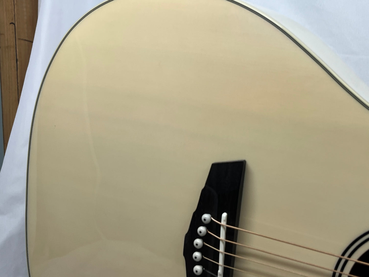 D'Angelico DAPG200G Premier Gramercy Gradn Auditorium Acoustic Electric Guitar - White Wash