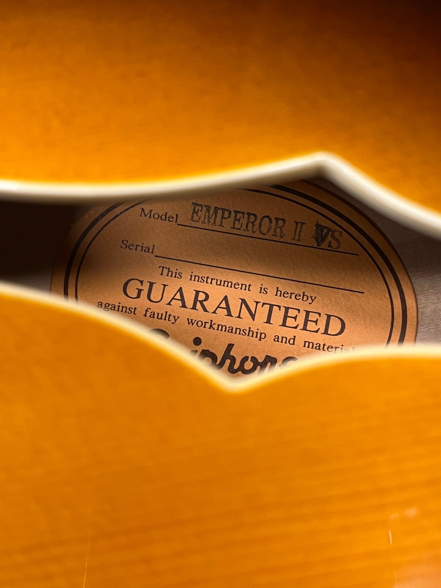 Epiphone Joe Pass Signature Emperor II VS Archtop Hollow Body Electric Guitar