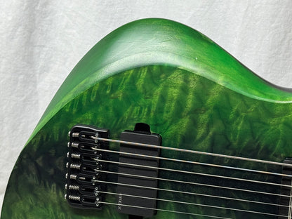 Deviant Guitars USA Custom Shop Truck Driver Shawn Signature Linchpin Baritone 7-string Guitar 2023 - Dark Verde Burst - *AS IS*