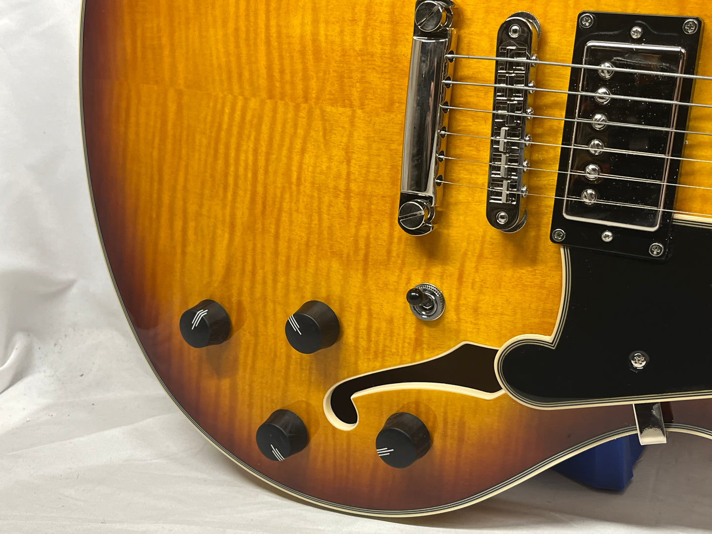 D'Angelico DAPDCDITBNS Premier DC Semi-Hollow Body Electric Guitar - Dark Iced Tea Burst