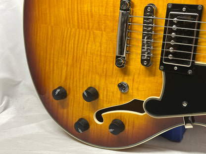 D'Angelico DAPDCDITBNS Premier DC Semi-Hollow Body Electric Guitar - Dark Iced Tea Burst