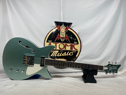 Rivolta Guitars Duocata Doublecut Semi-Hollow Body Electric Guitar - Duo Verde Metallic