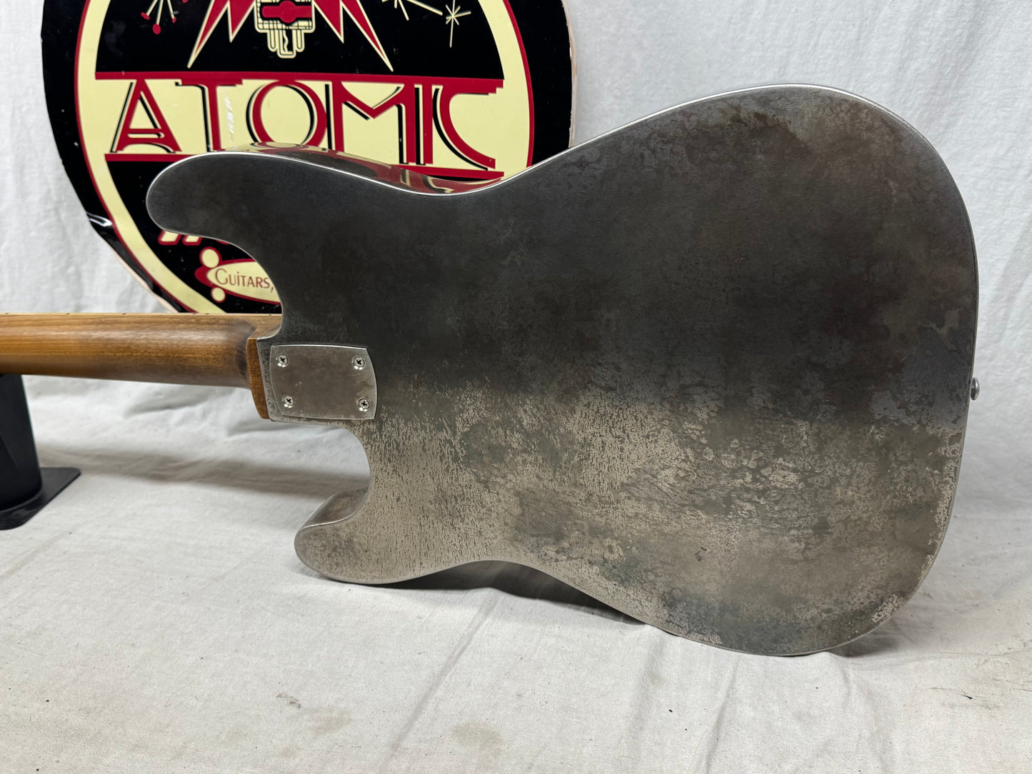 Mule Resophonic Mulecaster S-style Hollow Body Steel body Guitar with Case