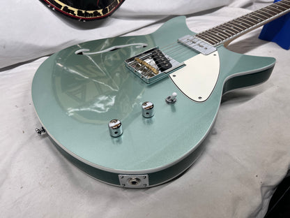 Rivolta Guitars Duocata Doublecut Semi-Hollow Body Electric Guitar - Duo Verde Metallic