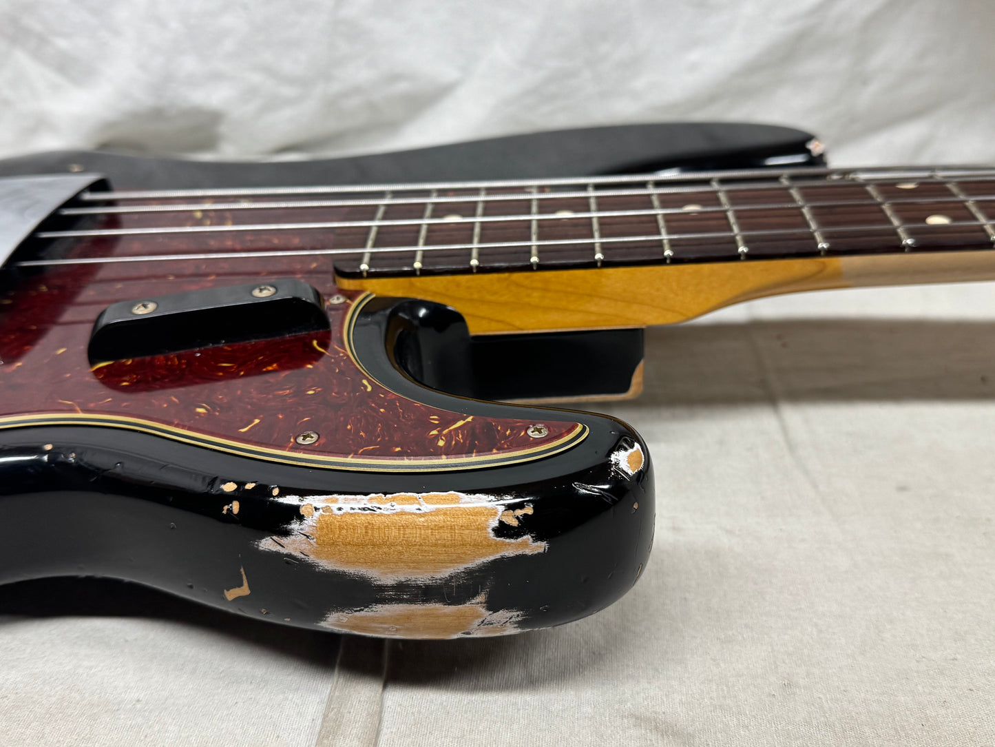 Fender USA Custom Shop '63 1963 P Bass HVR RW 4-string Precision Bass with COA + Case 2023 - Heavy Relic'd Black / Rosewood fingerboard