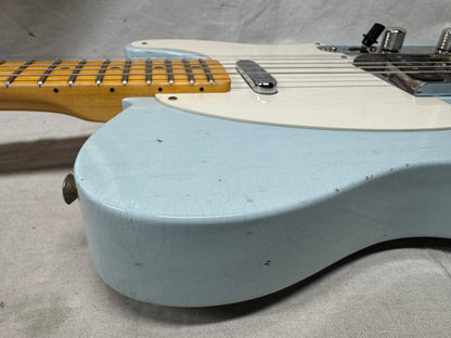 Fender USA Custom Shop 1959 '59 Telecaster Journeyman Guitar with COA + Case 2024 - Aged Sonic Blue / Maple neck