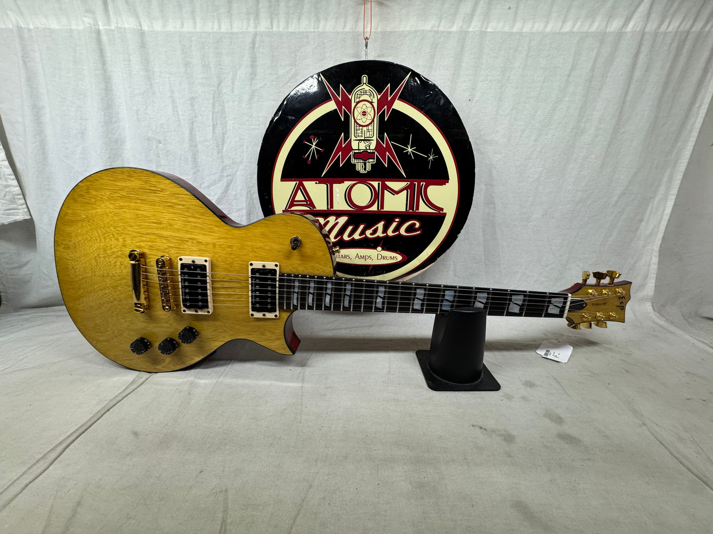 ESP USA Eclipse Singlecut Guitar with COA + Case 2019 - See-Thru Vintage Yellow / Red back