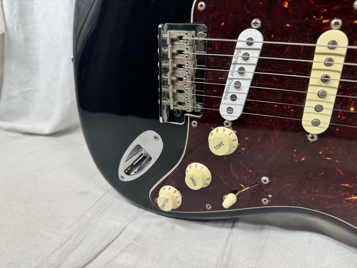 Fender American Professional Stratocaster HSS (modified to SSS) Shawbucker Guitar with Case 2016 - Black / Maple neck