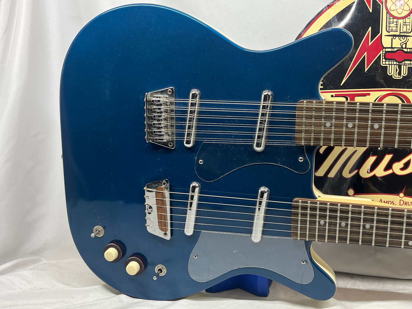 Danelectro Doubleneck 6/12 6-String and 12-String Electric Guitar with Hard Case