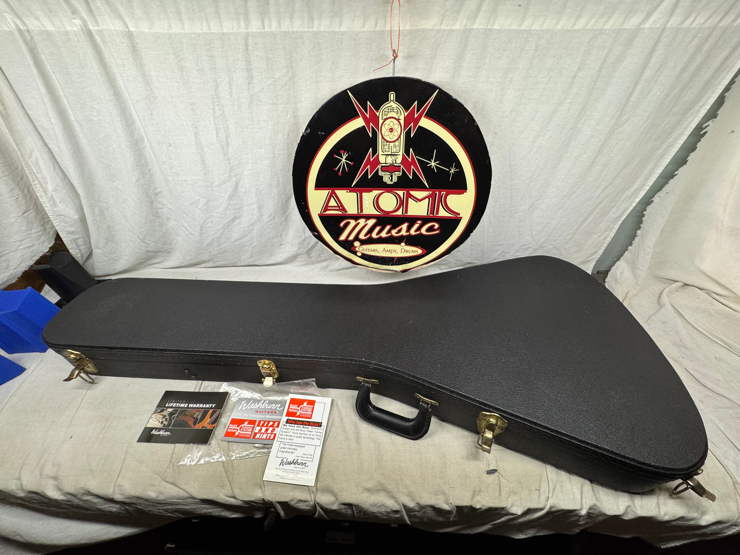Washburn USA Custom Shop Vindicator Flying V Guitar with Case - Black