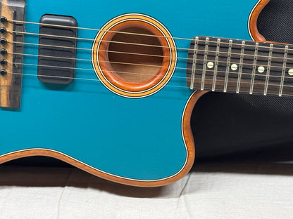 Fender American Acoustasonic Jazzmaster Guitar with Gig Bag 2021 - Ocean Turquoise / Ebony fingerboard