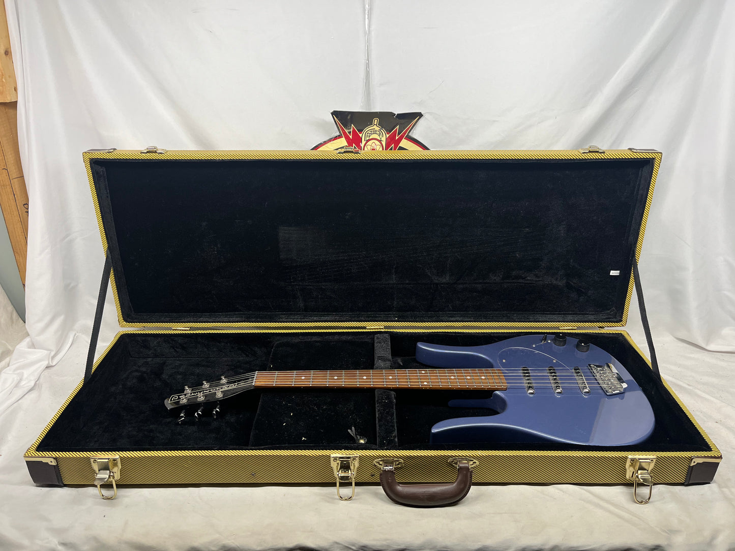 Danelectro RARE Longhorn Doublecut Electric Guitar with Case - Too Blue