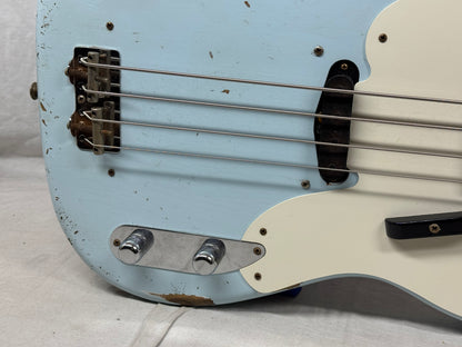 Fender USA Custom Shop '55 1955 Precision Bass Relic 4-string P-Bass with COA + Case 2020 - Sonic Blue / Roasted Maple neck
