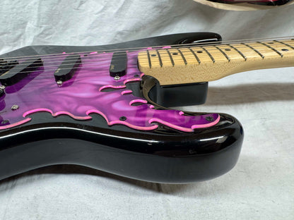 Squier by Fender MIJ Made In Japan Stratocaster Guitar with Floyd Rose + EMGs Upgrades + Case 1985 - 1986 - Black / Maple neck