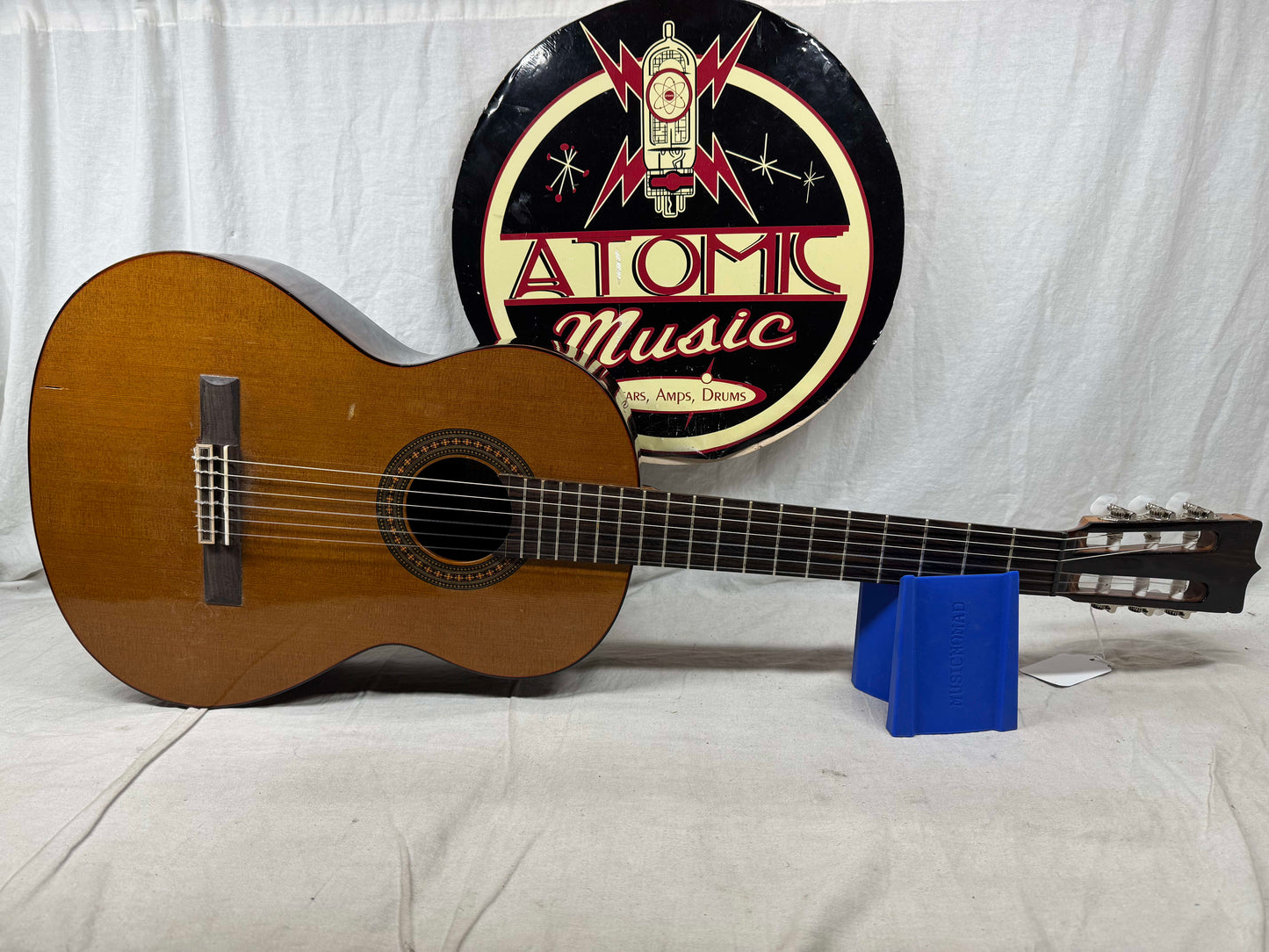 Kevin Mathers Concert Classical Acoustic Guitar - crack/hole in top - with Case 2006