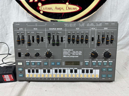 Roland MC-202 mc202 MicroComposer micro composer Monophonic Analog Synthesizer / Sequencer Module with Filter CV mod + power supply mod - with Boss Power Supply 1983
