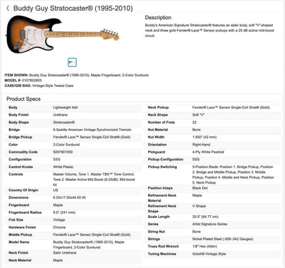 Fender Buddy Guy Stratocaster Guitar with Case - Image 25