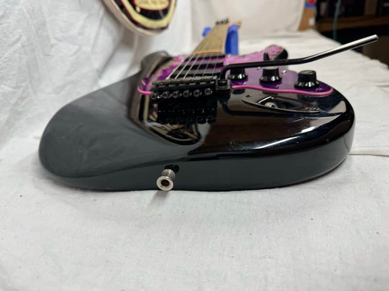 Squier by Fender MIJ Made In Japan Stratocaster Guitar with Floyd Rose + EMGs Upgrades + Case - Image 17