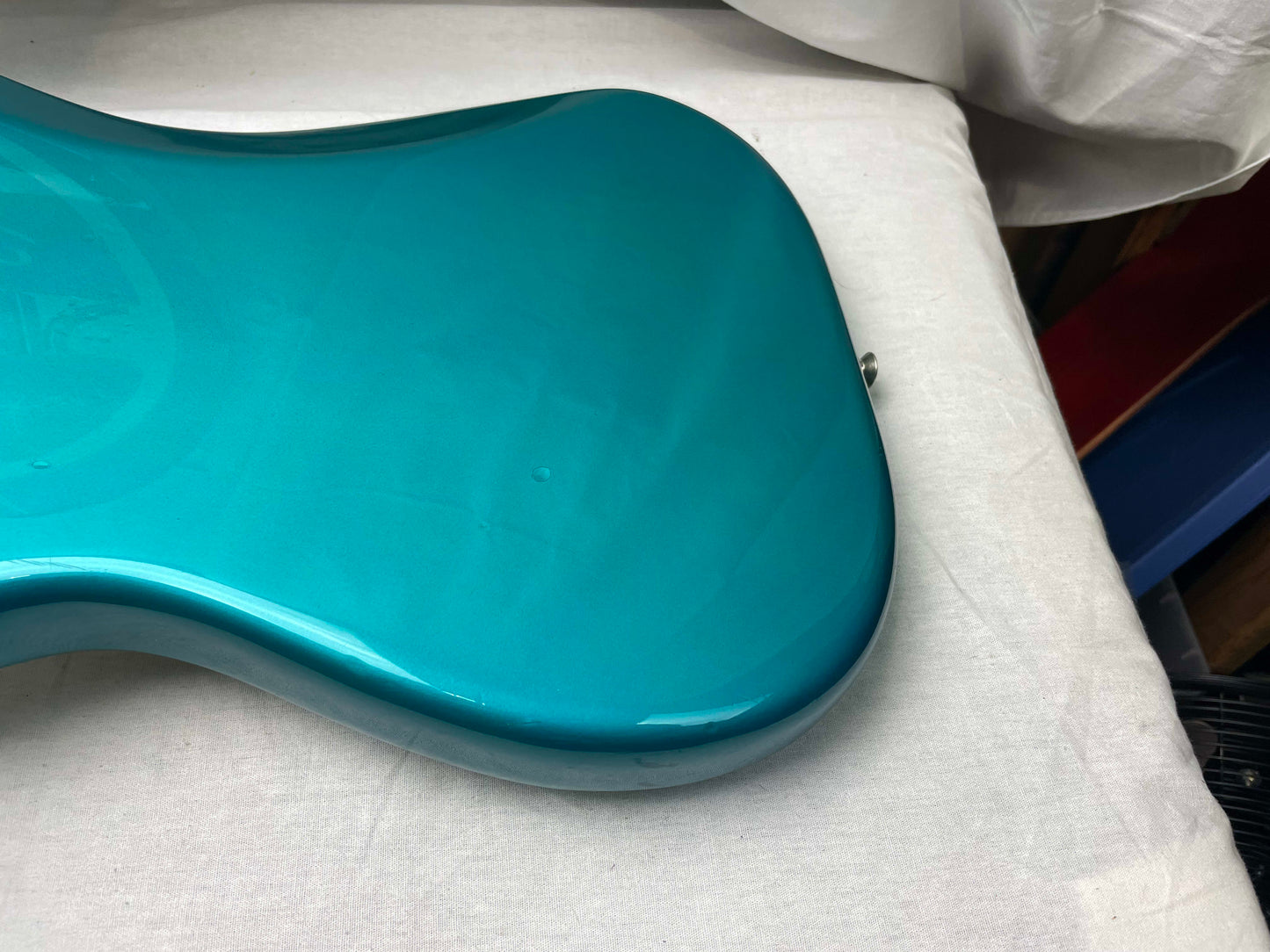 Fender PARTS Stratocaster - 1999 American Deluxe neck on 1983 Dan Smith-era Standard Strat body with Case - Transparent Teal