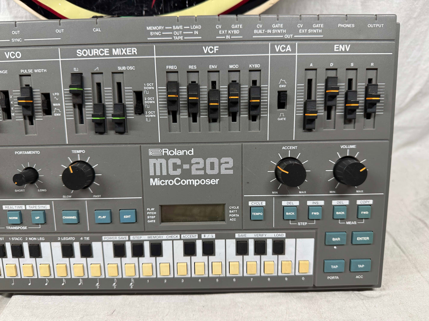 Roland MC-202 mc202 MicroComposer micro composer Monophonic Analog Synthesizer / Sequencer Module with Filter CV mod + power supply mod - with Boss Power Supply 1983