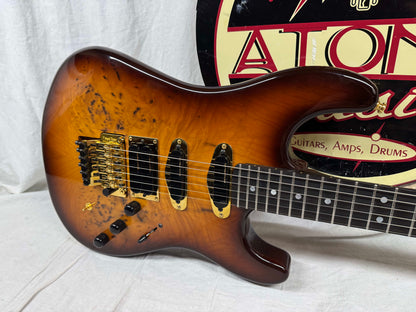 Warmoth S-style HSS Guitar with Lace Sensor Hot Gold Pickups by Houston Electric Guitar Jerry DeLue