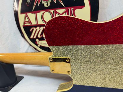 Fender Buck Owens Telecaster Guitar with Case 2002 - 2004 - MIJ Made In Japan - Red, Silver & Blue Sparkle