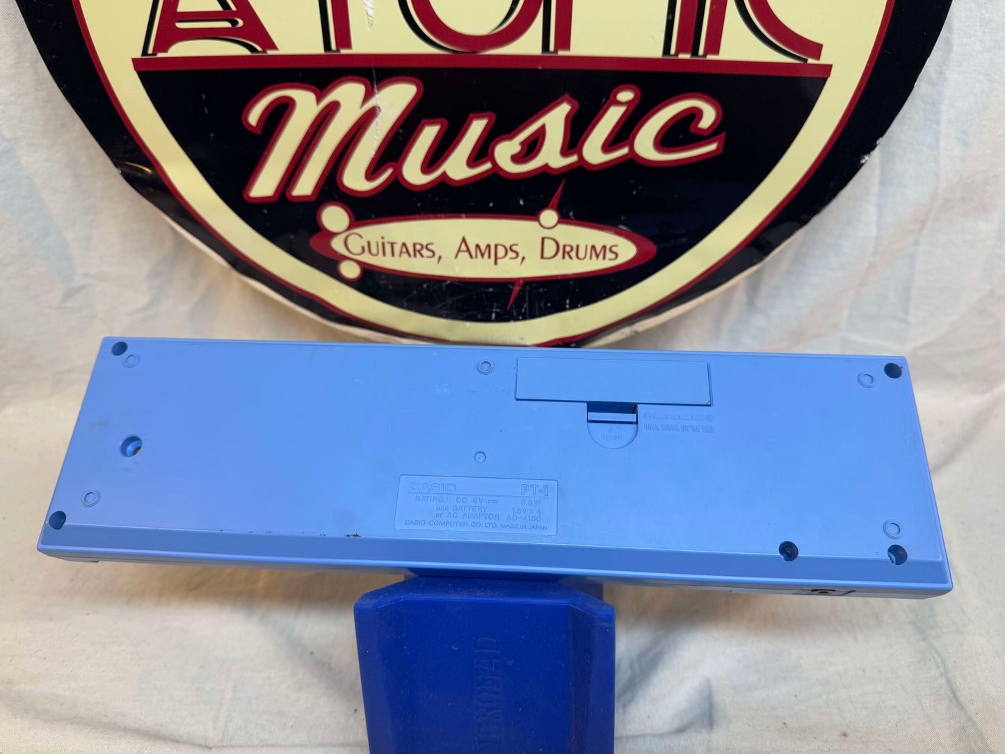 Casio PT-1 PT1 Mini Synthesizer with Box - MIJ Made In Japan - Rare Light Blue Color!