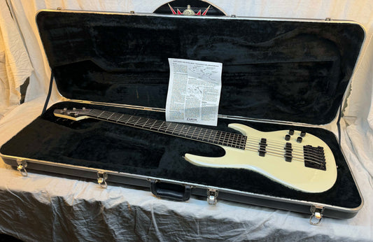 Carvin LB76 LB-76 6-string Bass with Case - s/n 43381 - Pearloid White