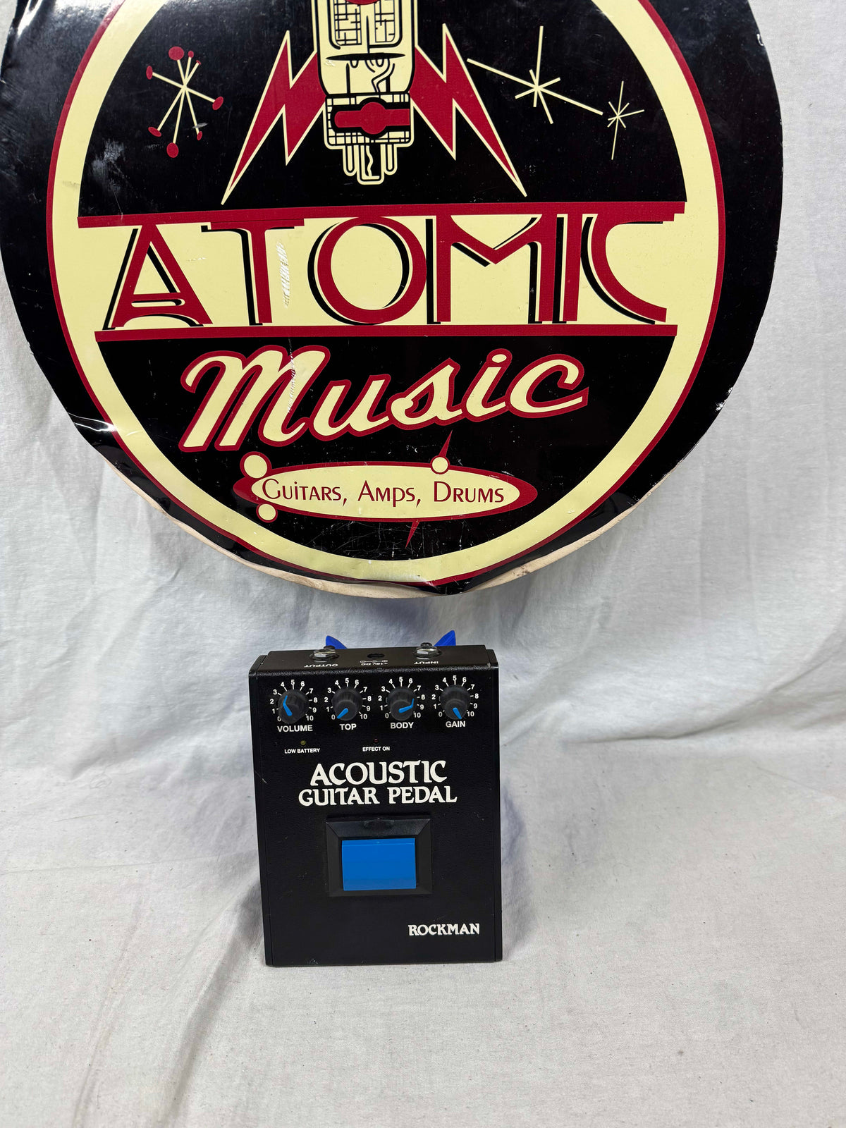 Rockman SR&D Tom Scholz Acoustic Guitar Pedal (blue button) - missing 1 battery cover