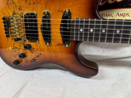 Warmoth S-style HSS Guitar with Lace Sensor Hot Gold Pickups by Houston Electric Guitar Jerry DeLue