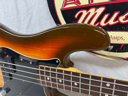 Fender USA Precision Bass 4-string P-Bass with Case 1978 - 3-Color Sunburst / Rosewood fingerboard