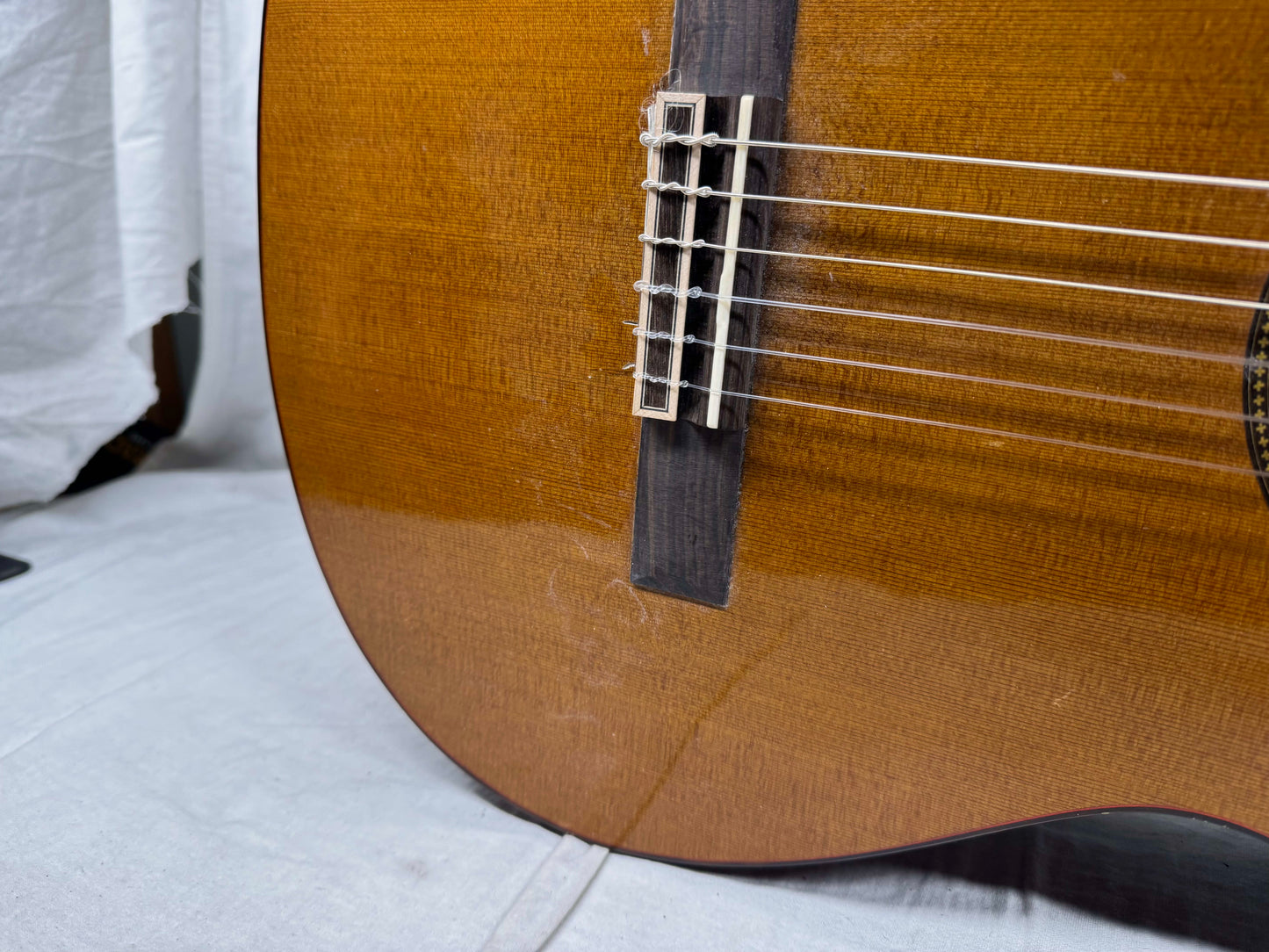 Kevin Mathers Concert Classical Acoustic Guitar - crack/hole in top - with Case 2006