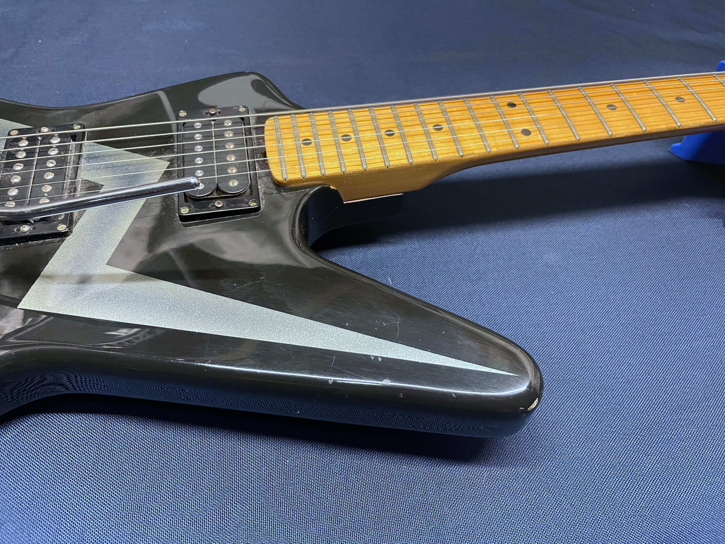 Kramer USA Voyager Series Guitar - modified! 1980s - Black with Lightning Bolt