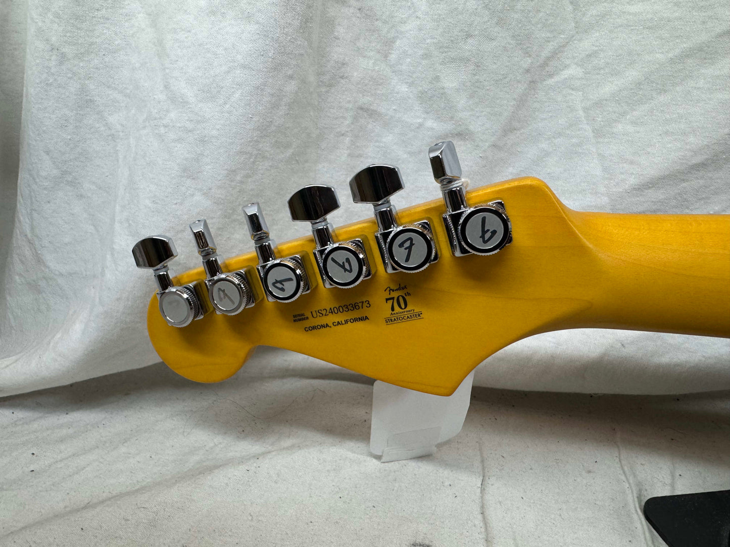 Fender USA Parts Stratocaster Guitar - Deep C shape American Professional II neck on American Professional Thinline Body  - White Blonde / Fender neck