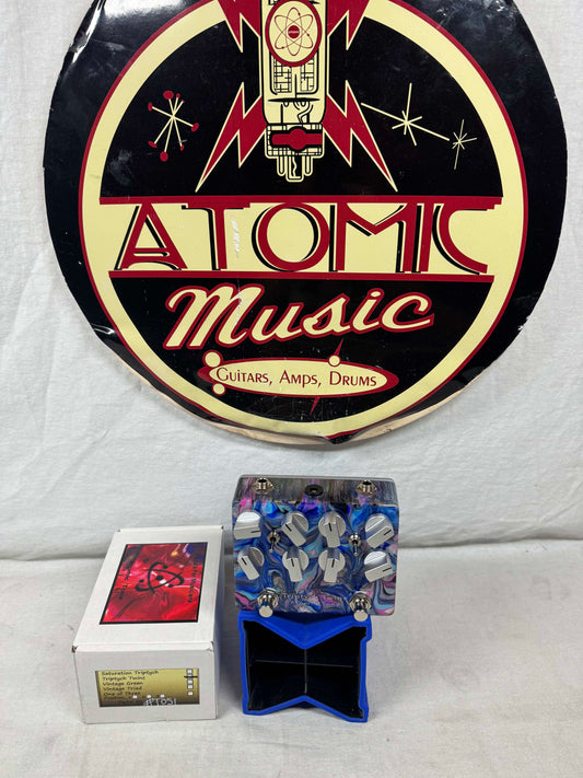 Atomic Tone Art Series Triptych Twins Boost / Overdrive / Distortion / Fuzz Pedal with Box