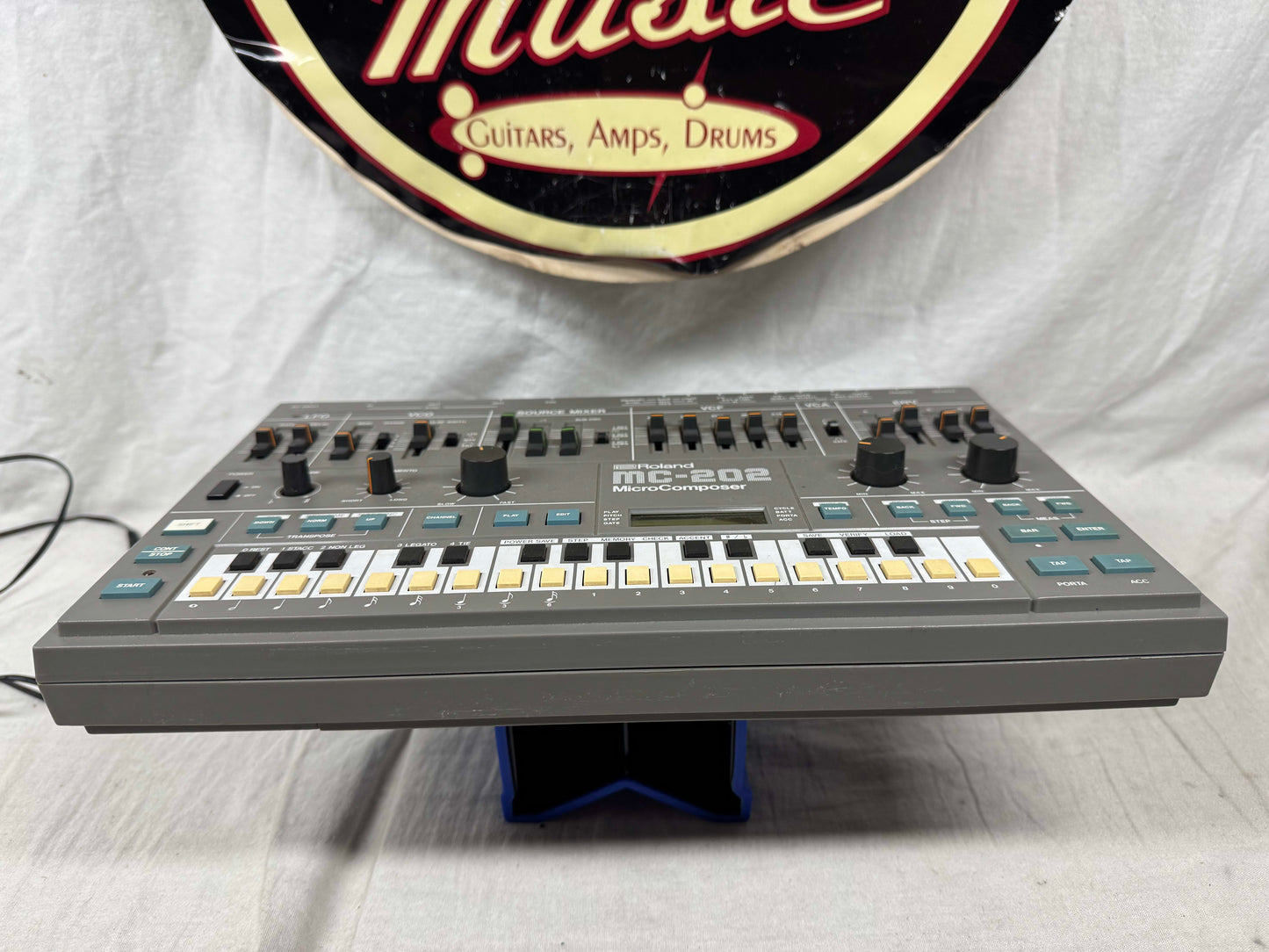 Roland MC-202 mc202 MicroComposer micro composer Monophonic Analog Synthesizer / Sequencer Module with Filter CV mod + power supply mod - with Boss Power Supply 1983