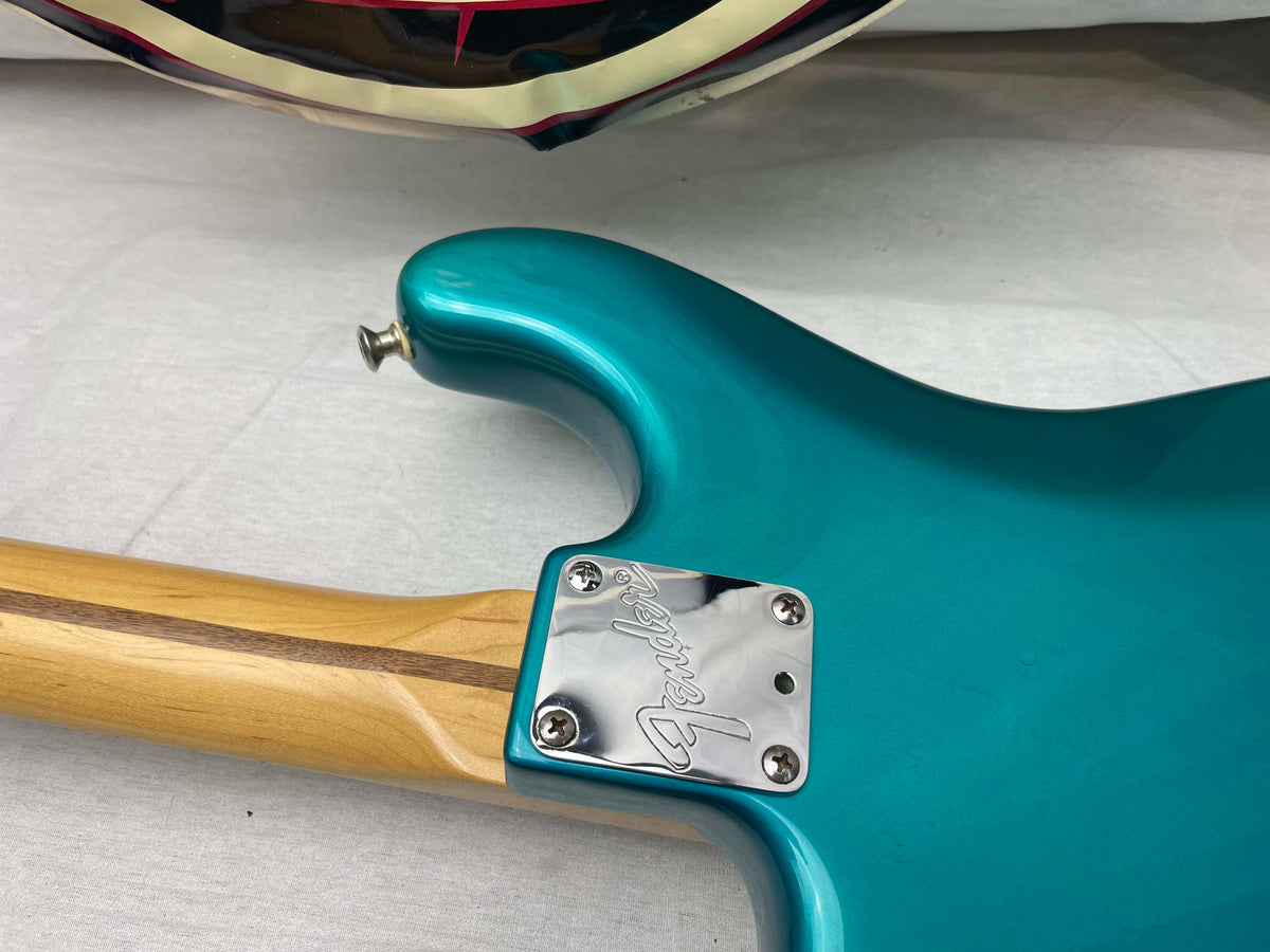 Fender PARTS Stratocaster - 1999 American Deluxe neck on 1983 Dan Smith-era Standard Strat body with Case - Transparent Teal