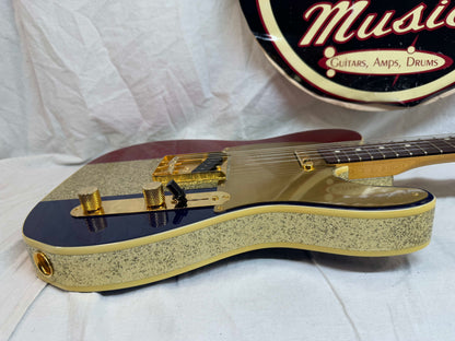 Fender Buck Owens Telecaster Guitar with Case 2002 - 2004 - MIJ Made In Japan - Red, Silver & Blue Sparkle