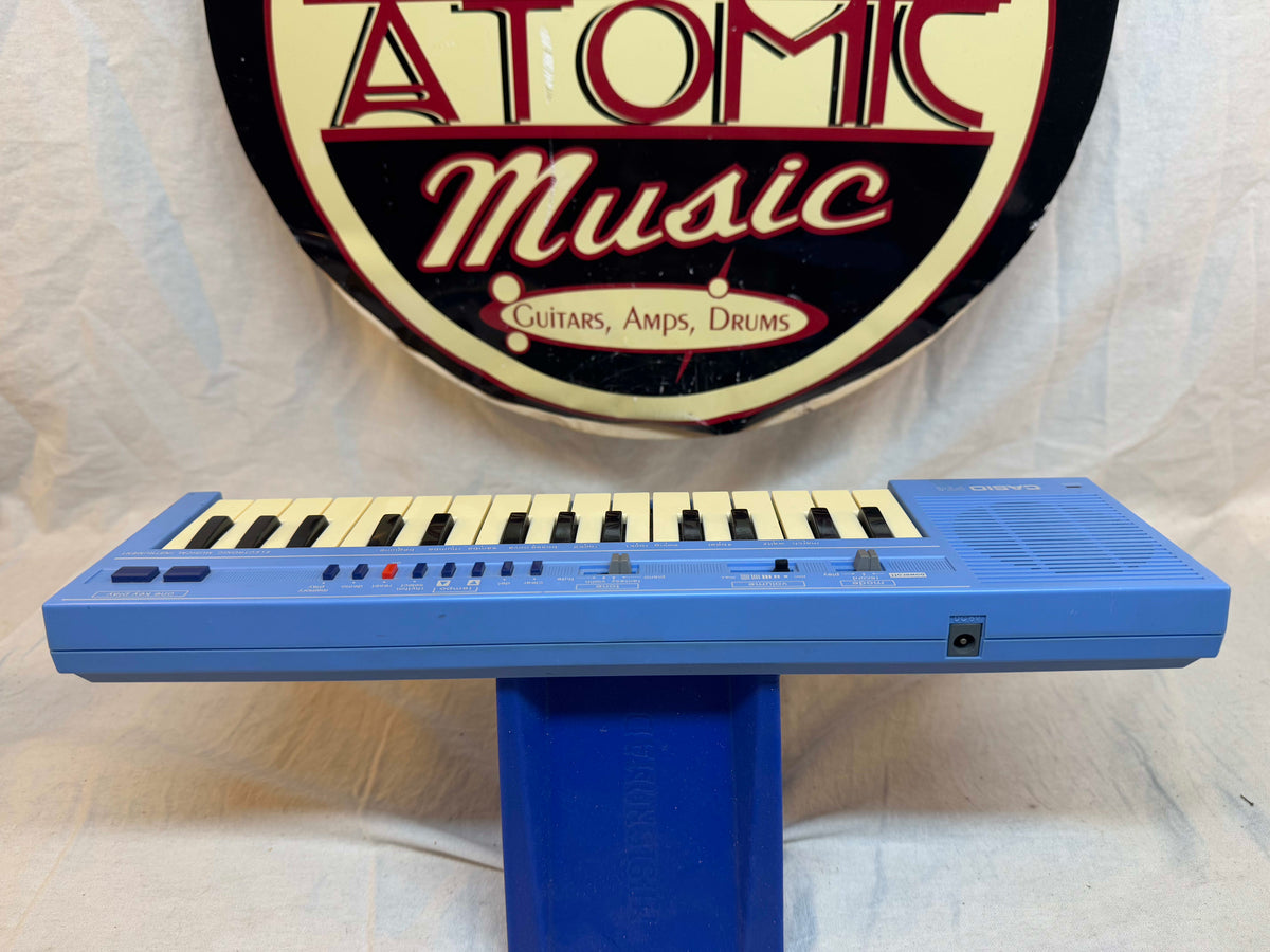 Casio PT-1 PT1 Mini Synthesizer with Box - MIJ Made In Japan - Rare Light Blue Color!