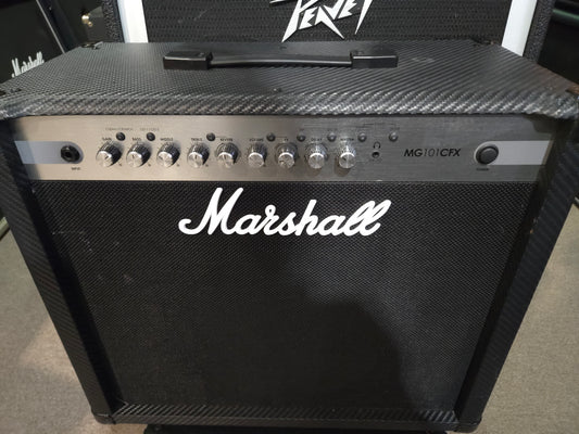 Marshall MG Carbon Fiber MG101CFX 2-Channel 100-Watt 1x12" Solid State Guitar Combo 2011 - 2018 - Black Carbon Fiber - Local Pickup Only