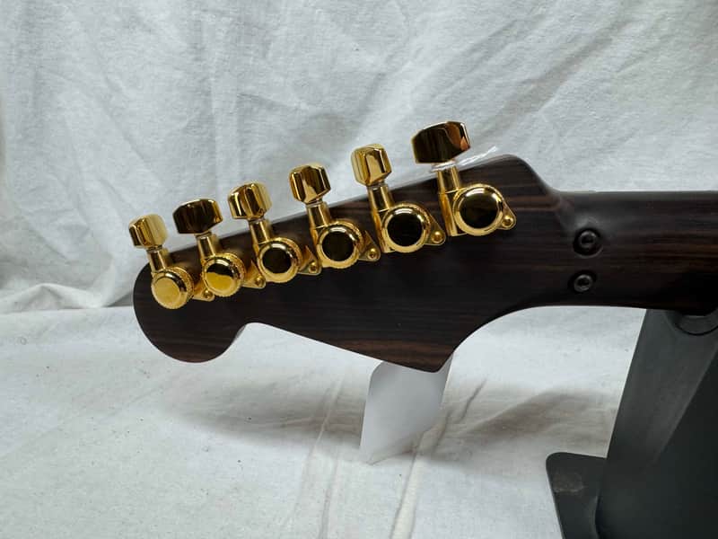 Warmoth S-style HSS Guitar with Lace Sensor Hot Gold Pickups by Houston Electric Guitar Jerry DeLue - Image 9