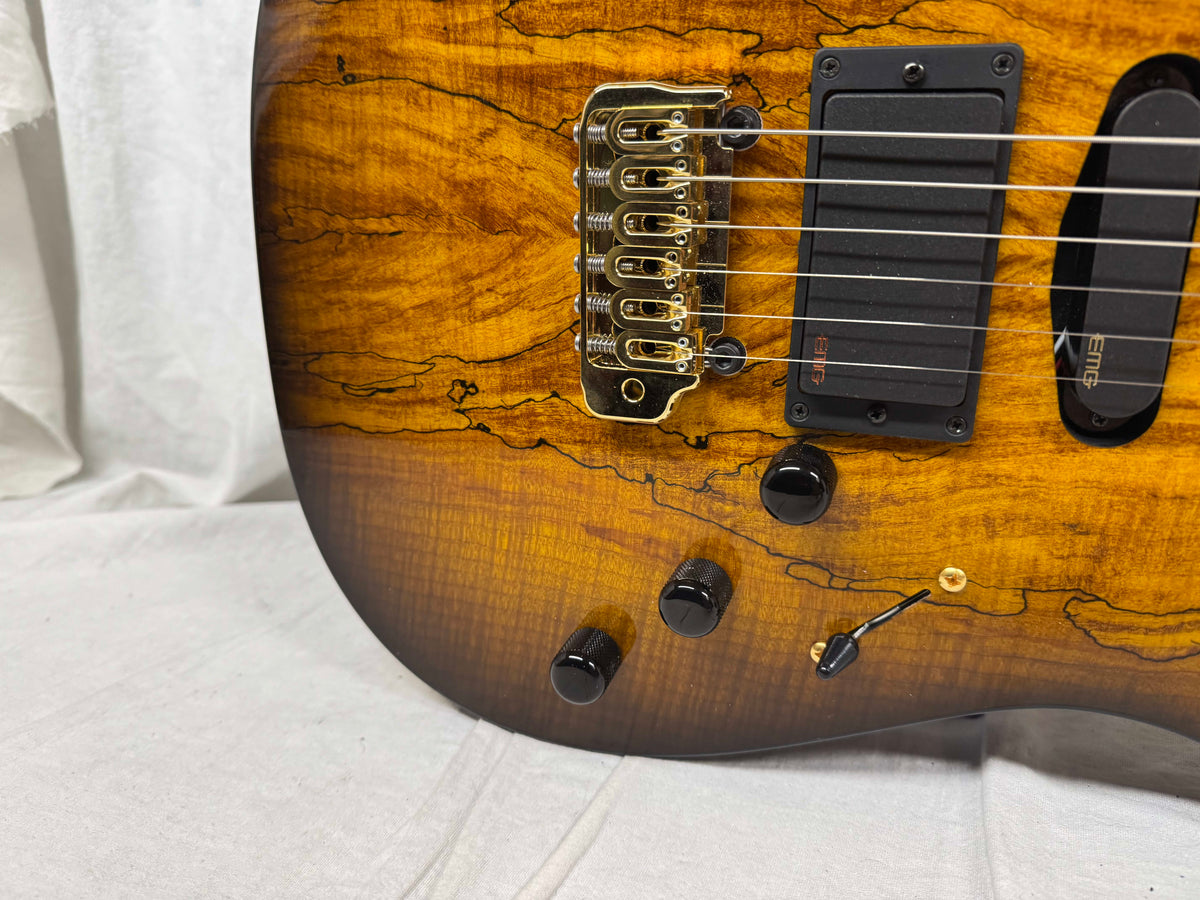 Warmoth S-style HSS Guitar with EMG Pickups by Houston Electric Guitar Jerry DeLue