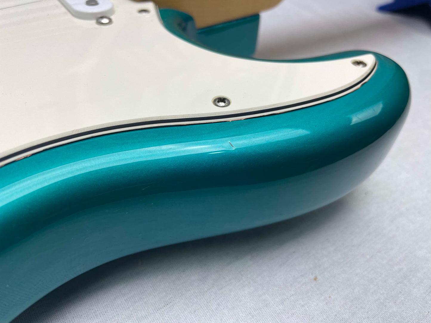 Fender PARTS Stratocaster - 1999 American Deluxe neck on 1983 Dan Smith-era Standard Strat body with Case - Transparent Teal